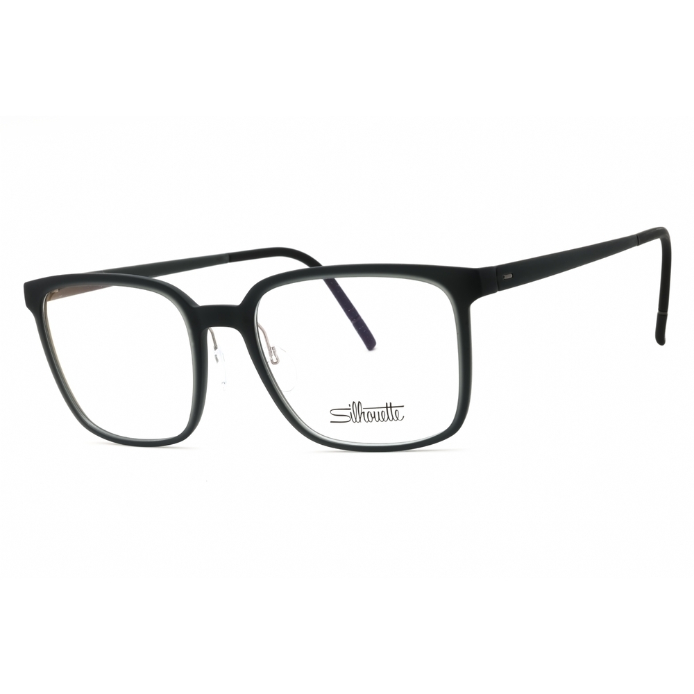 NWT Silhouette Vivid Sky 2957/75 Black Matte Rectangle 53mm Eyeglasses